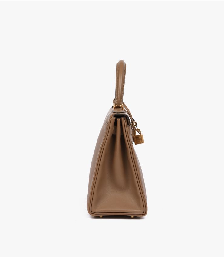 Hermes Beige De Weimar Evercolour Leather Kelly 28cm Retourne