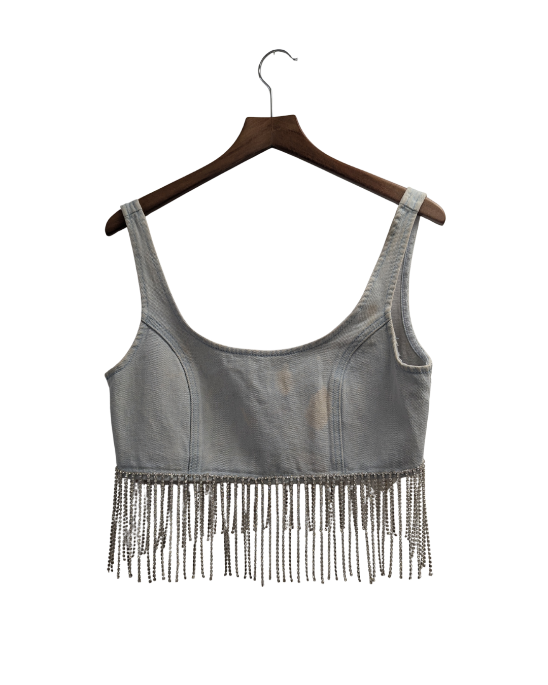 Momokrom crystal fringe top