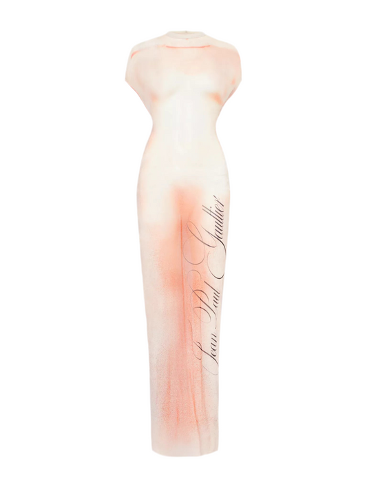 Jean Paul Gaultier sheer le classique printed maxi dress (pre-owned)