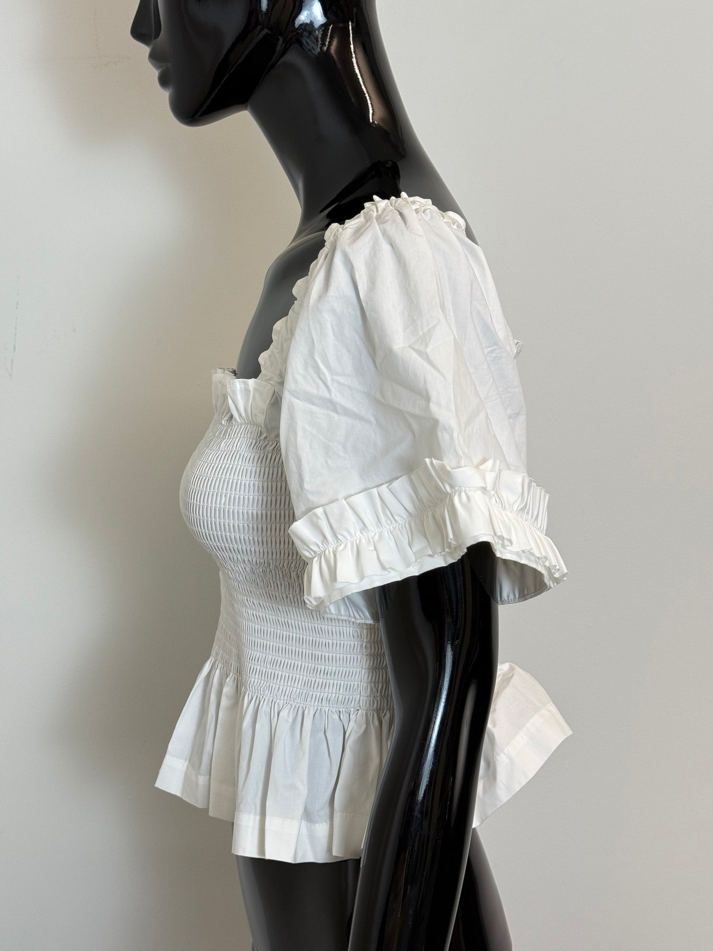 Molly Goddard white cotton crop top (pre-owned)