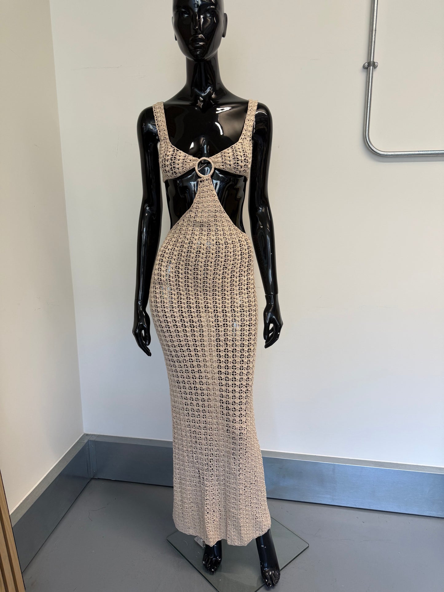 Cult Gaia Women's White Tyra Cutout Crochet-knit dress (pre-owned)