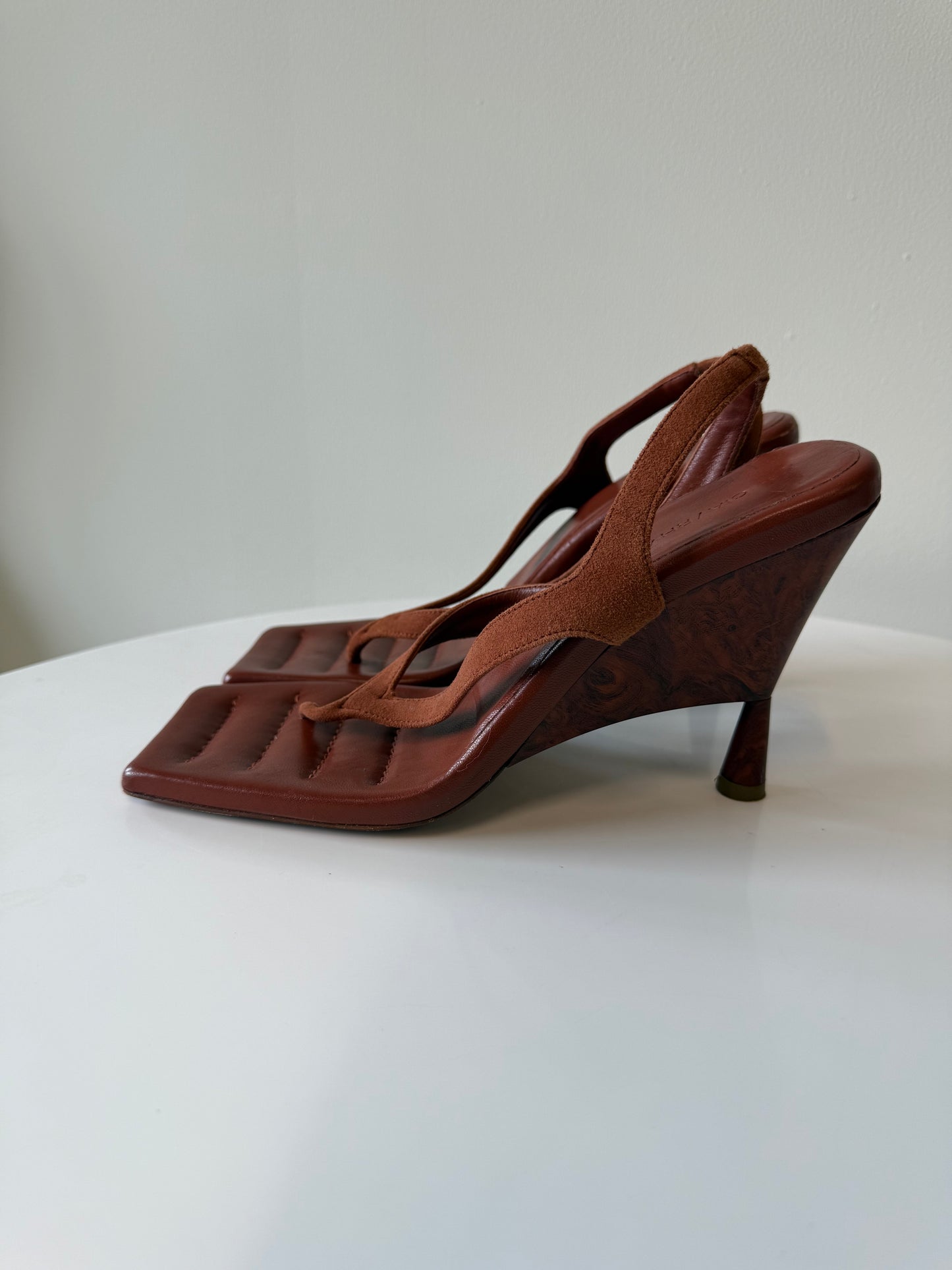 Gia / RHW natural wood and leather sandals (pre-owned)