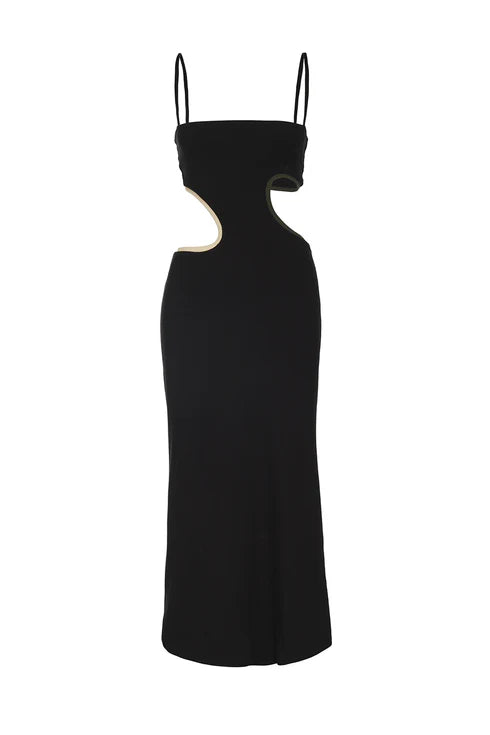 Johanna Ortiz black midi sundress (pre-owned)