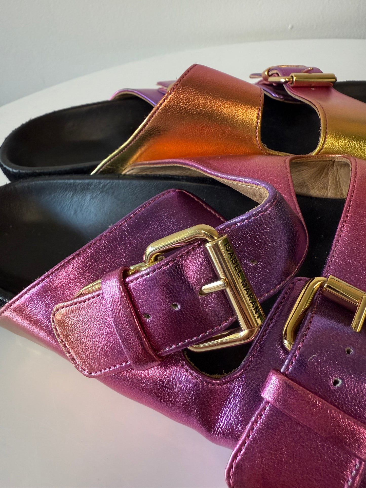 Isabel marant metallic slides (pre-owned)