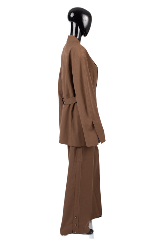 Nanushka brown merit woven blazer and suit trousers (pre-owned)