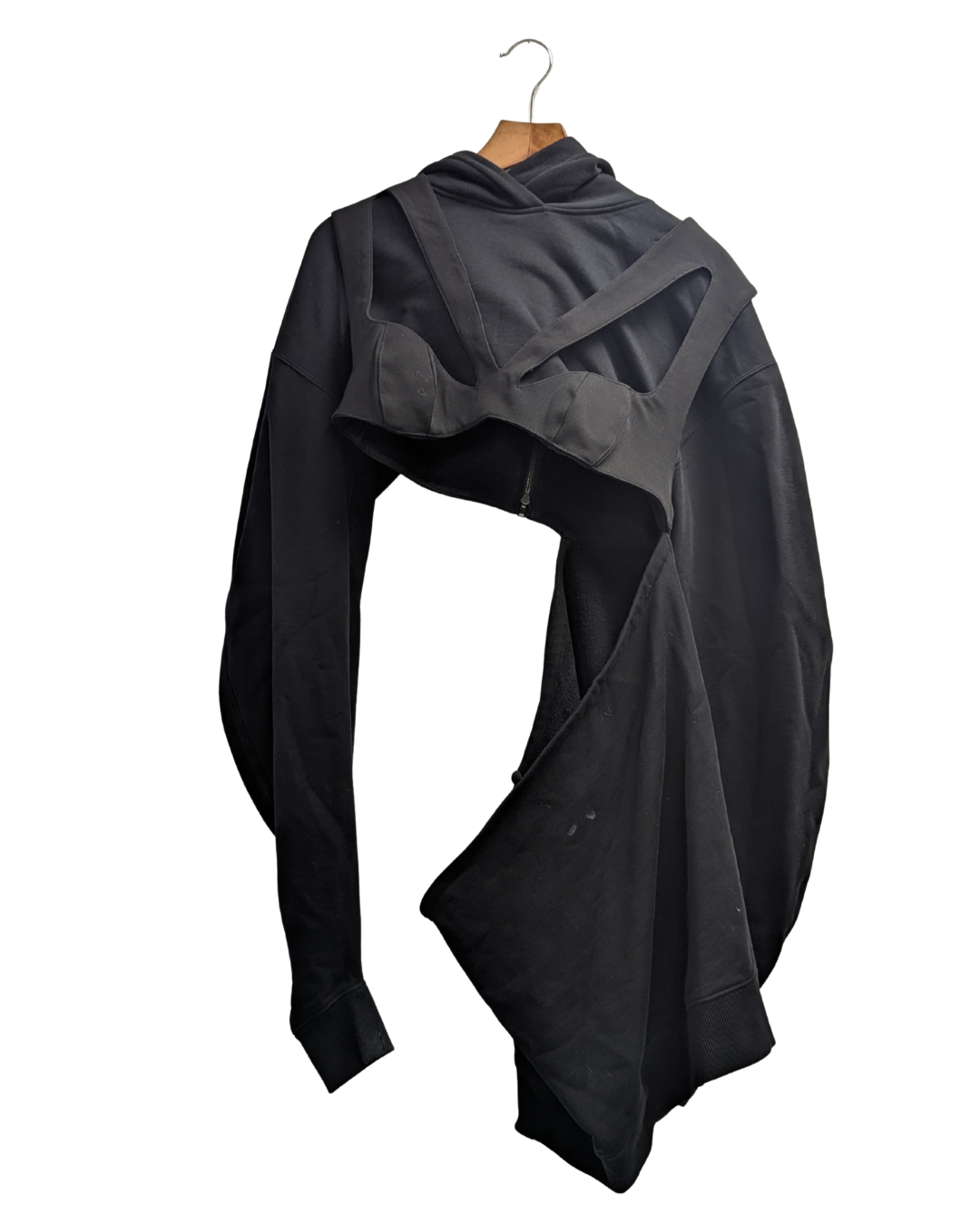 Mugler black cut out hoodie