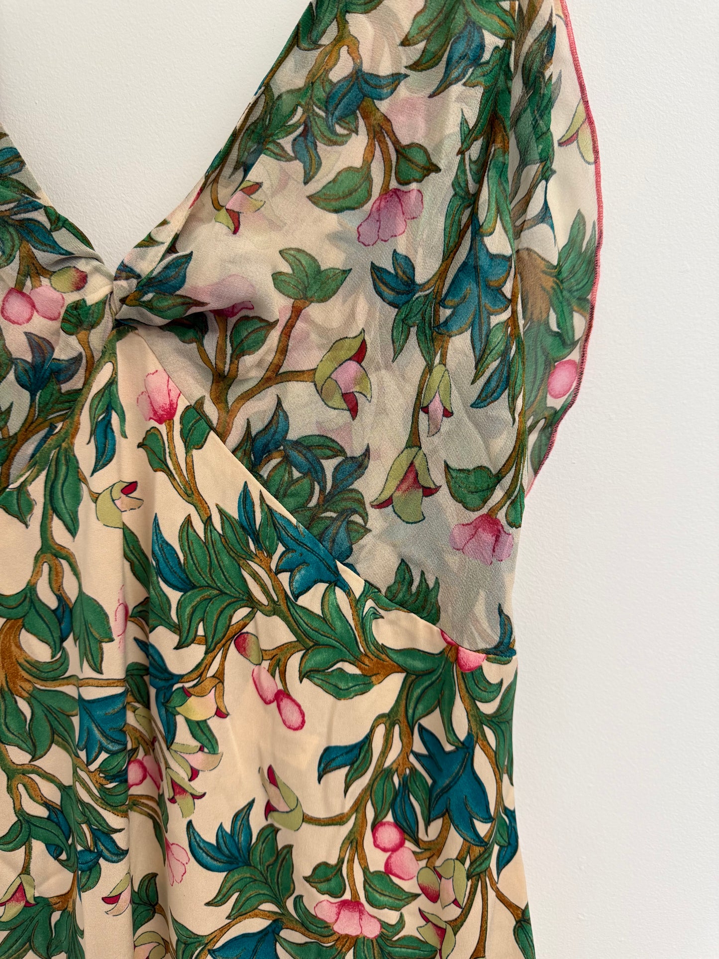 DVF Floral print chiffon dress with drop back (pre-owned)