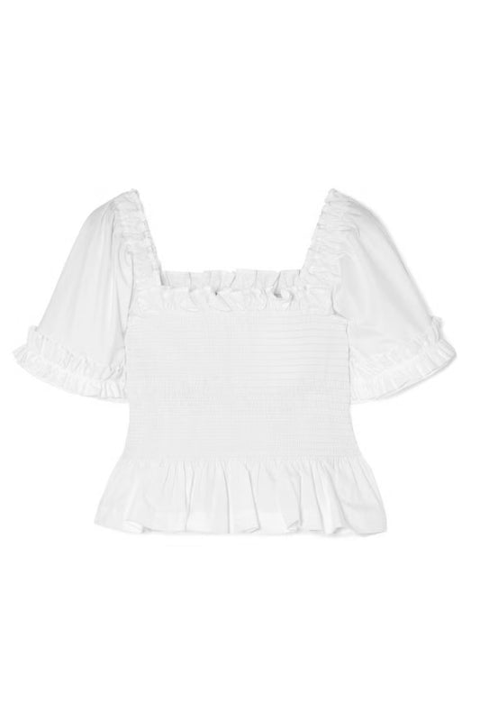 Molly Goddard white cotton crop top (pre-owned)