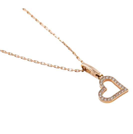 Cartier Pink gold and diamond heart charm pendant Pink gold (pre-owned)