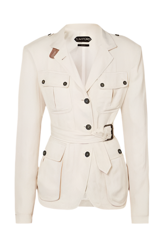 Tom Ford belted cream lightweight jacket (pre-owned)