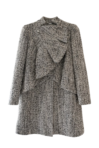 Matthew Williamson Grey Ruffle Wool Coat