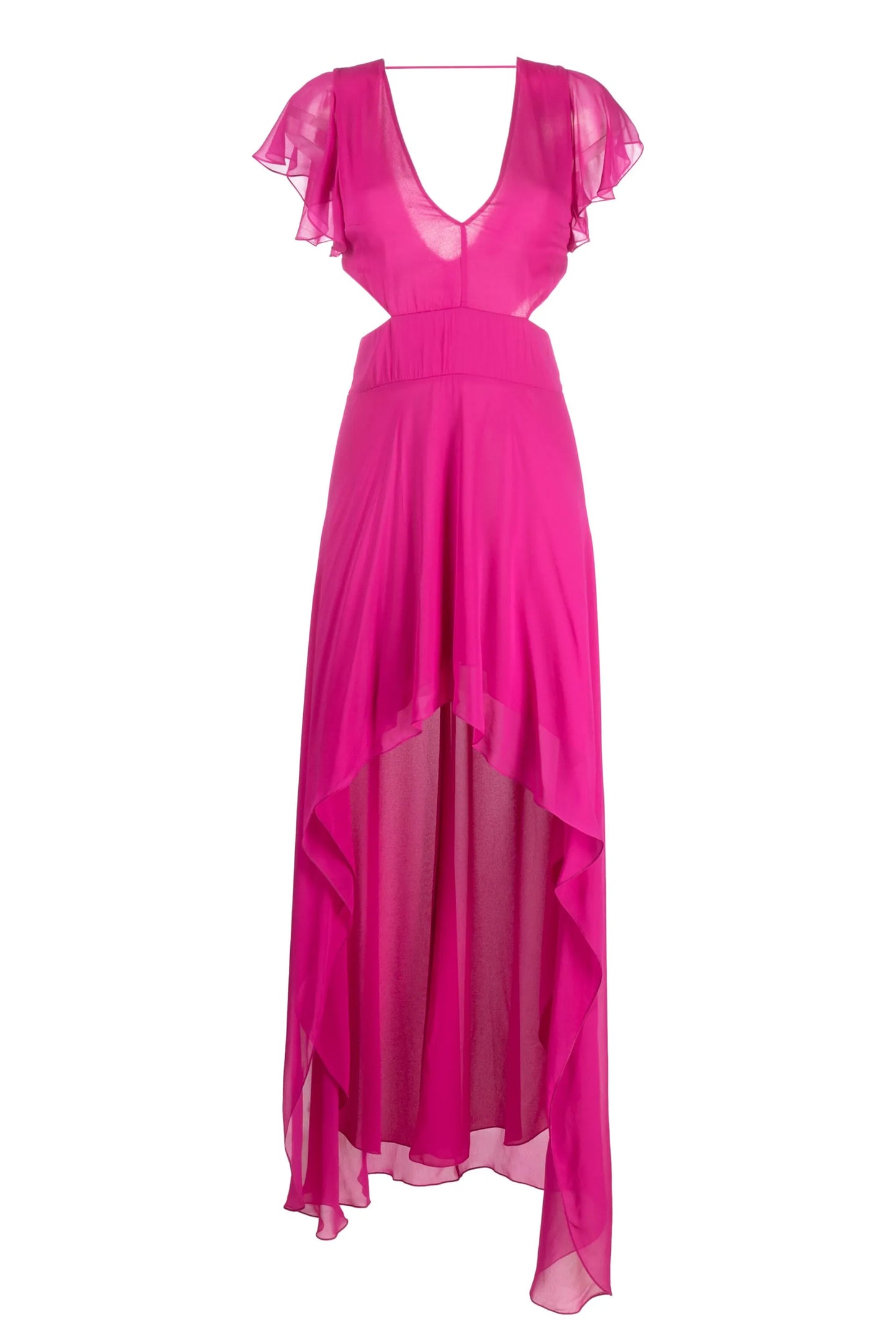 Patrizia Pepe silk waterfall fuchsia dress (pre-owned)