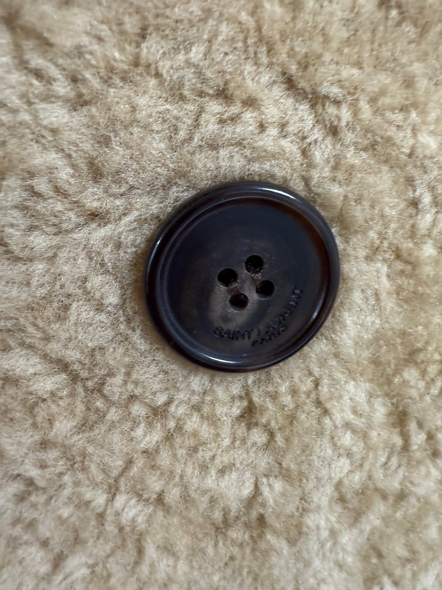 Saint Laurent Shearling Double Breasted Coat (pre-owned)