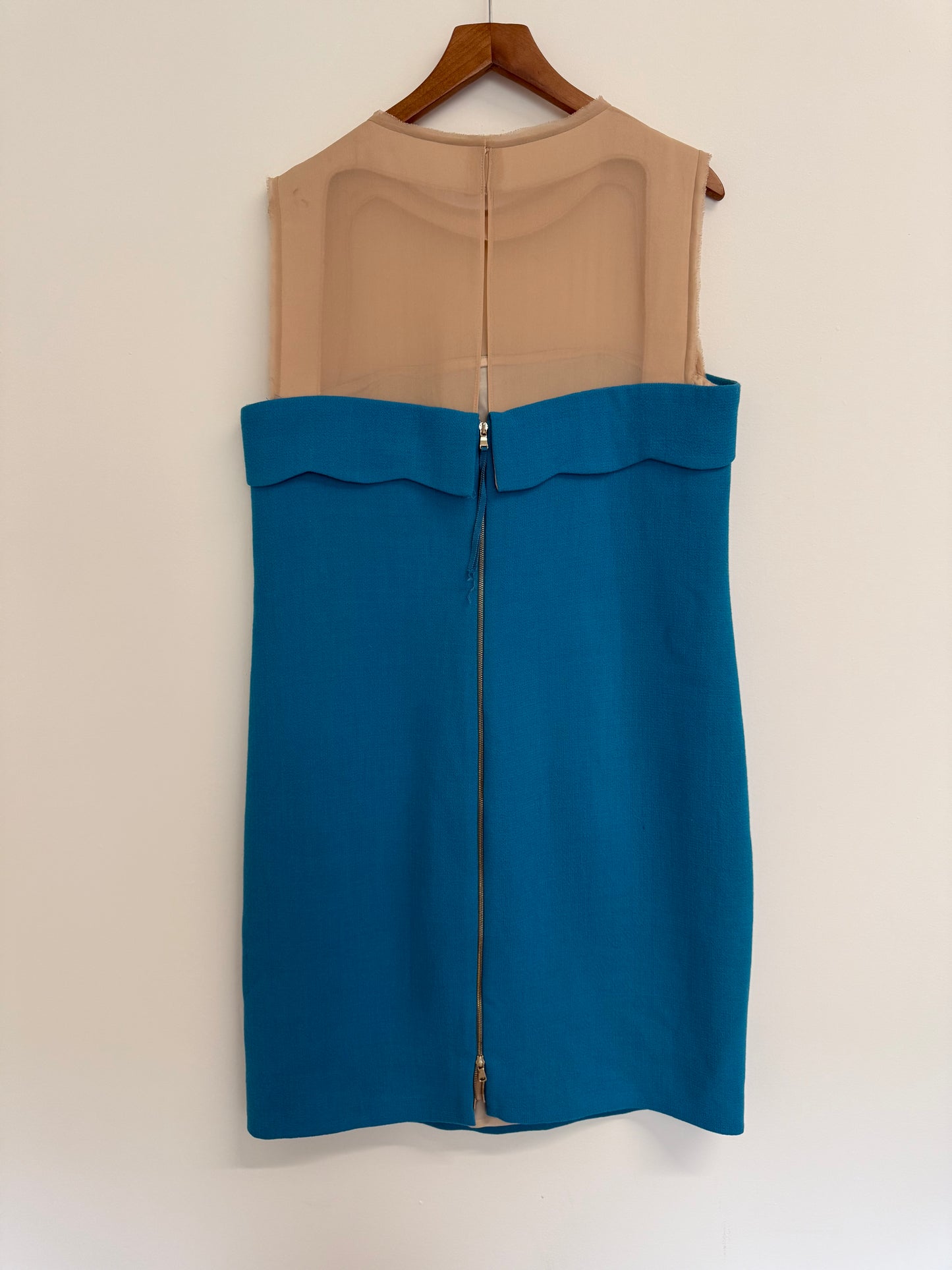 Schumacher blue crepe shift dress (pre-owned)