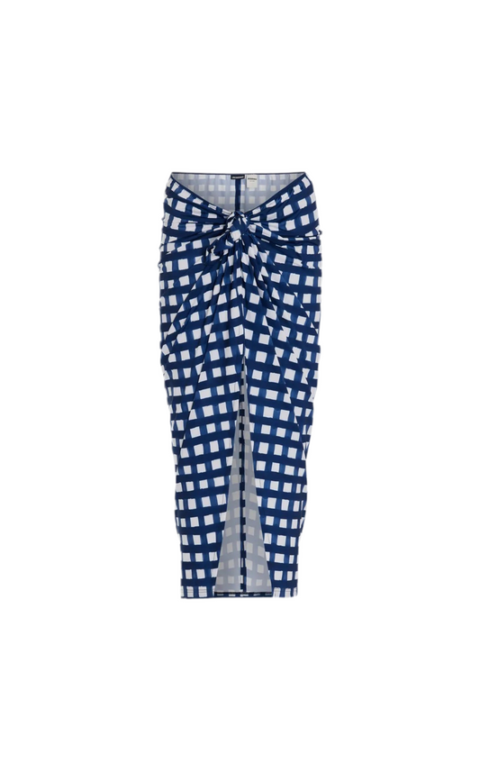 Jacquemus blue and white check skirt (pre-owned)