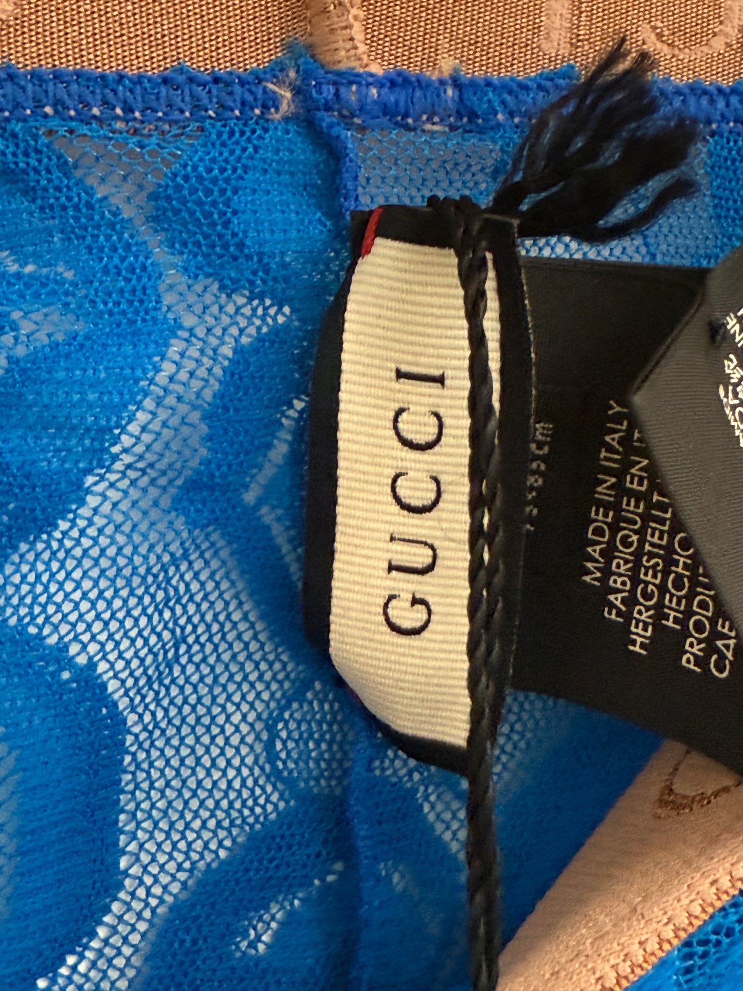Gucci floral electric blue tights (pre-owned)