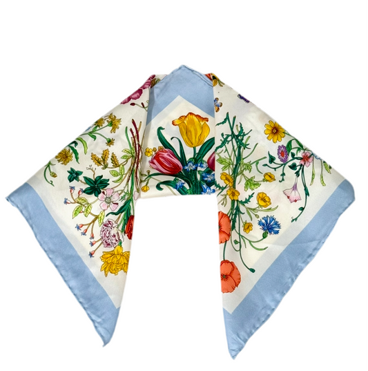 Gucci 1980s flora silk scarf (pre-owned)