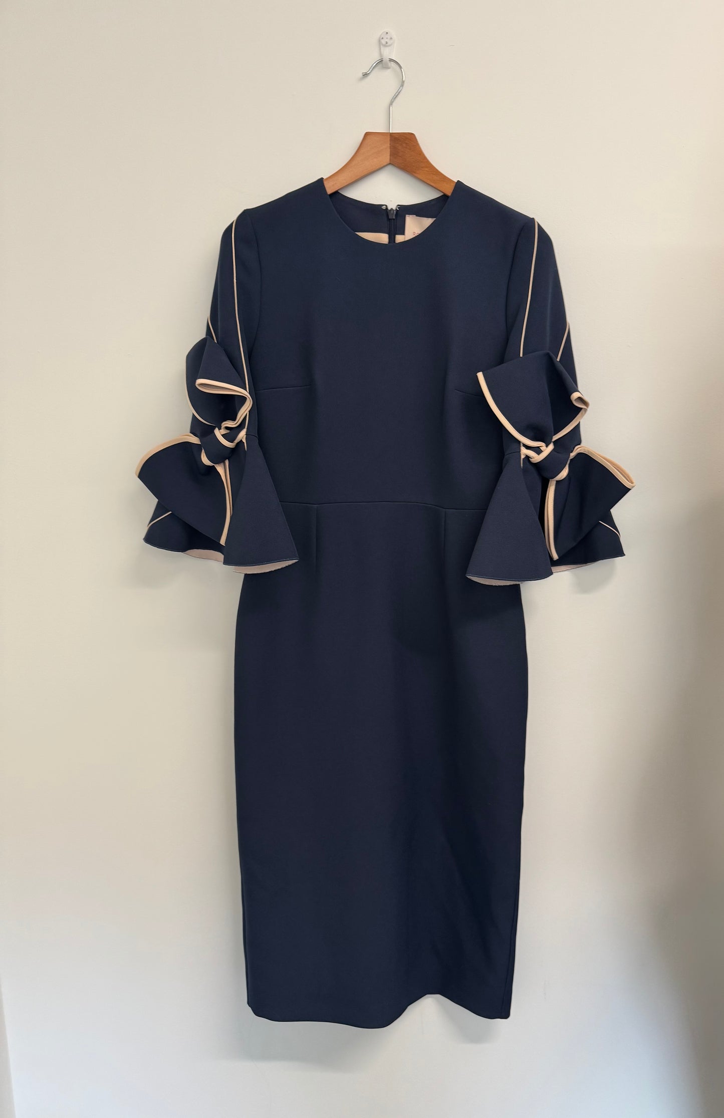 Roksanda Bow sleeve navy dress with matching scarf (pre-owned)