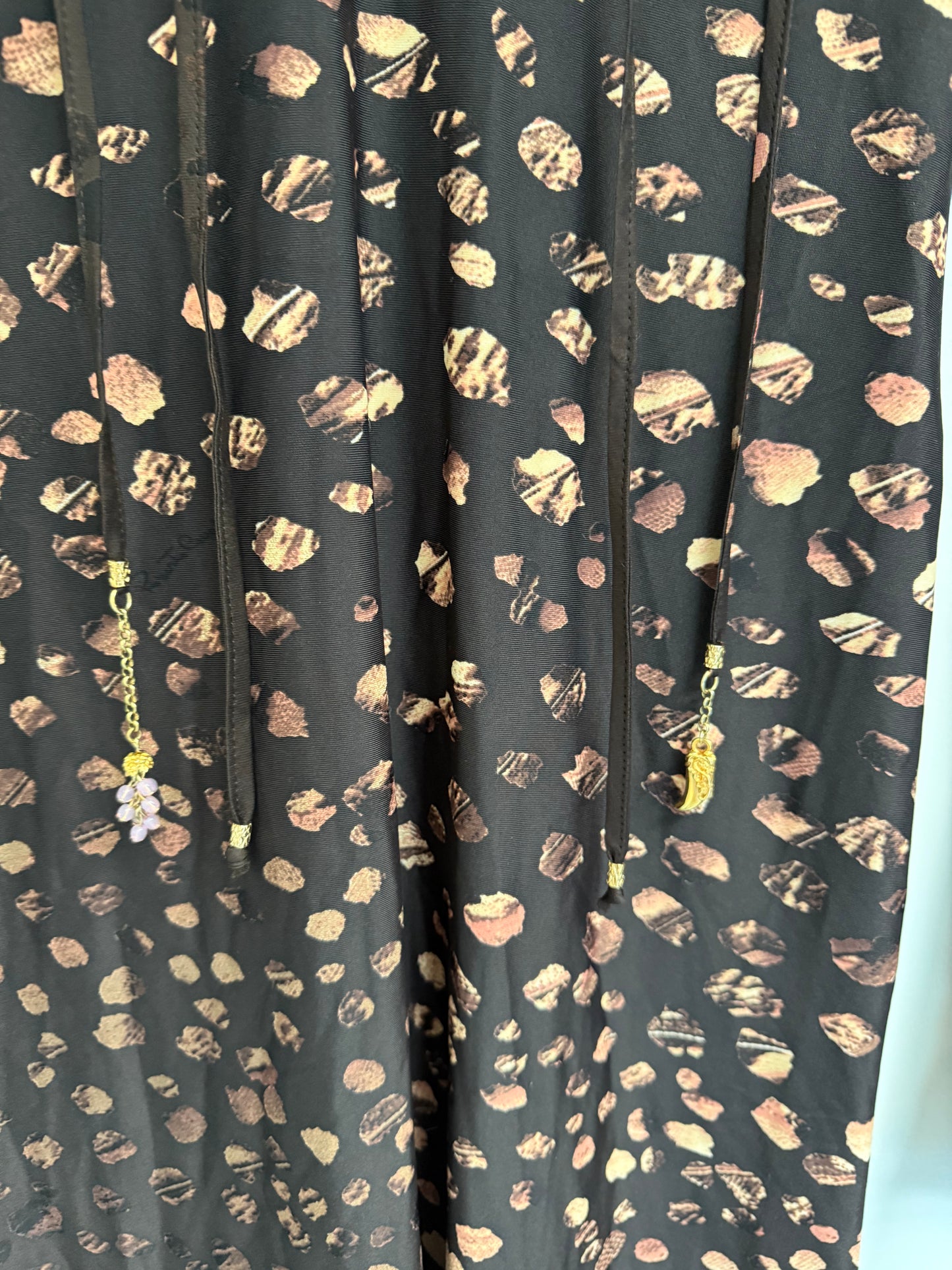 Roberto Cavalli Animal print brown and black long sleeve midi dress (pre-owned)