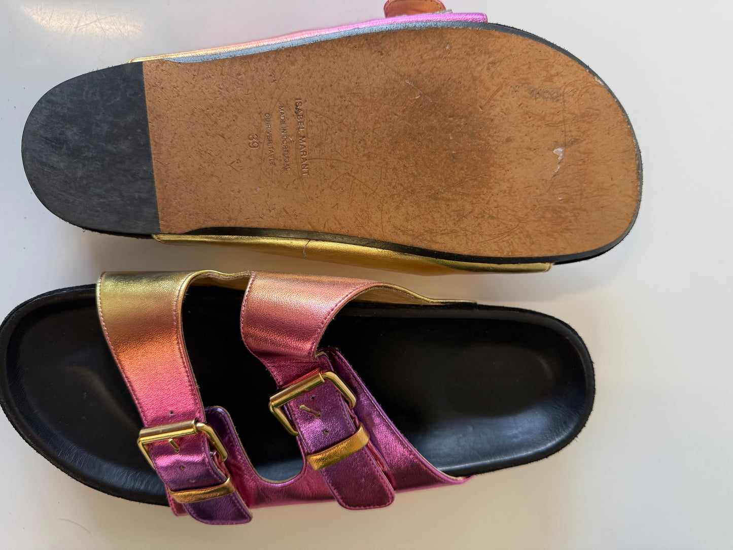 Isabel marant metallic slides (pre-owned)