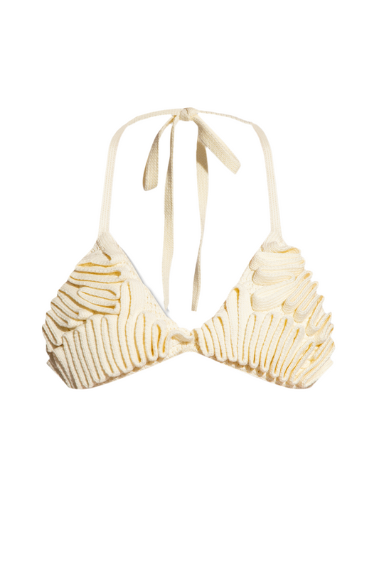 Cult Gaia Cream crotchet bikini top (pre-owned)
