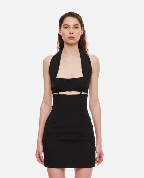 Jacquemus Limao Cutout Twill Mini Dress (pre-owned)