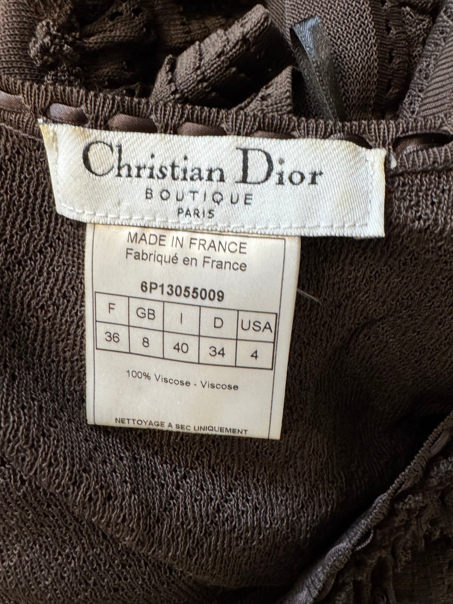 Christian Dior brown cami top and midi skirt (pre-owned)