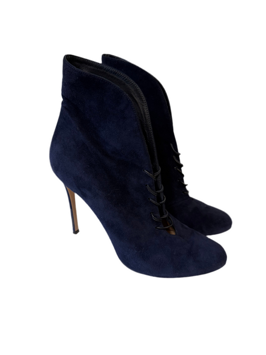 Gianvito Rossi Navy Suede Heeled Booties (pre-owned)