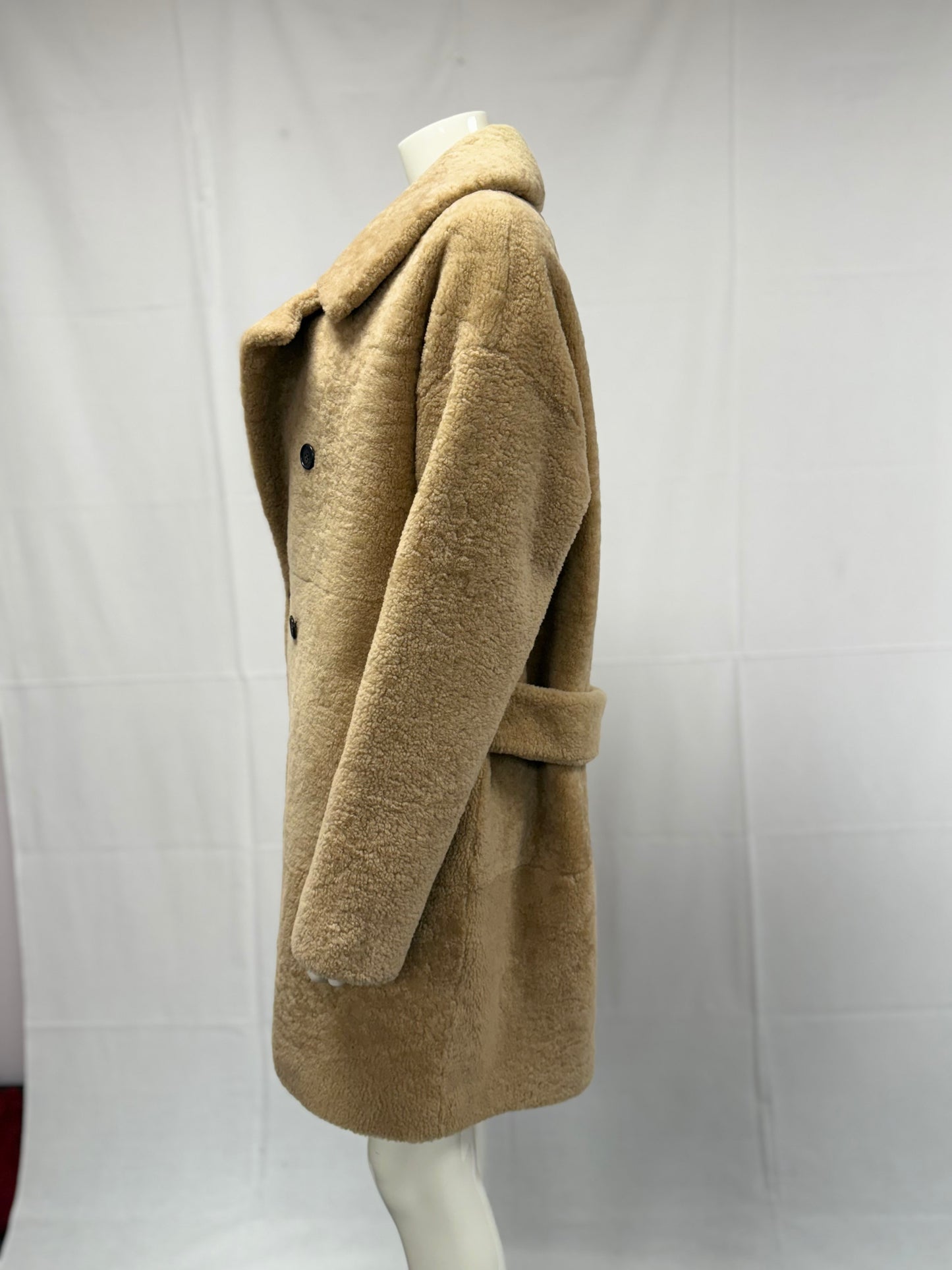 Saint Laurent Shearling Double Breasted Coat (pre-owned)
