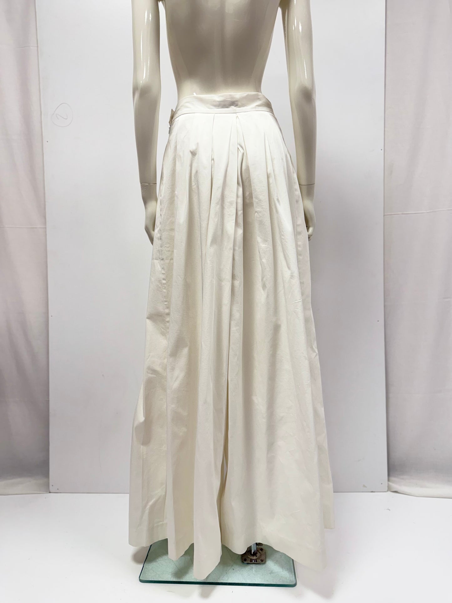 Christian Dior white cotton wide leg trousers (pre-owned)