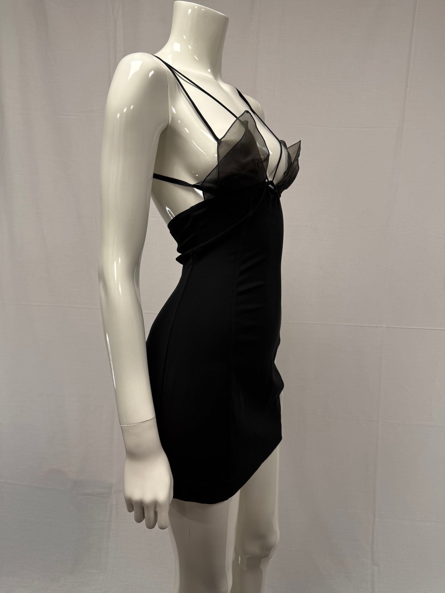 Nensi Dojaka black mini dress with bra detail (pre-owned)