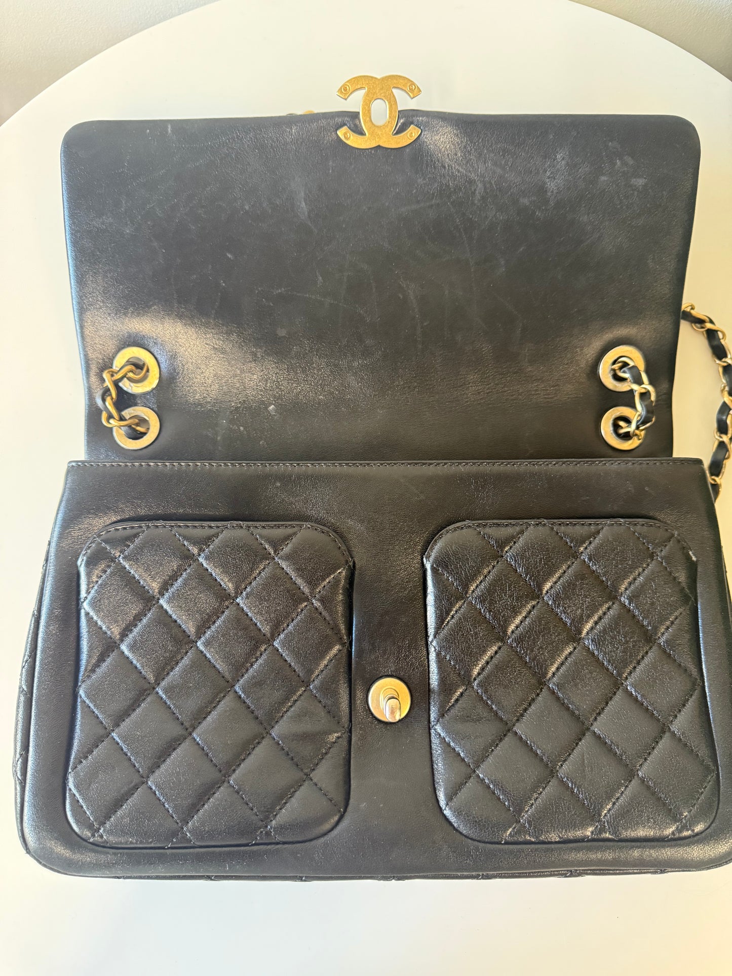 Chanel Black Quilted Lambskin Jumbo Classic Single Flap Bag