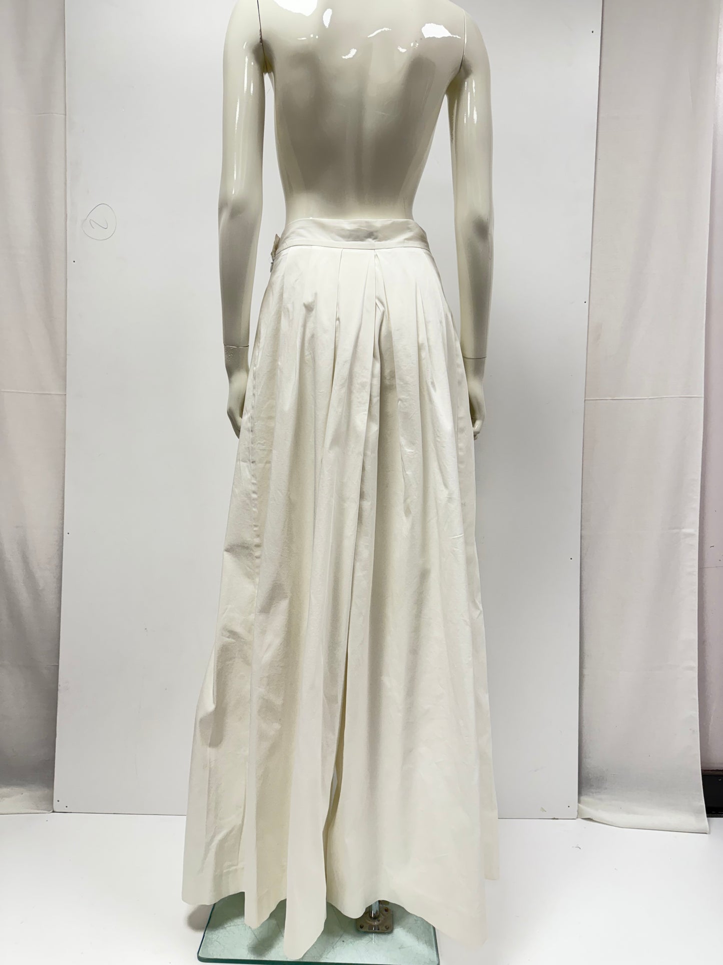 Christian Dior white cotton wide leg trousers (pre-owned)