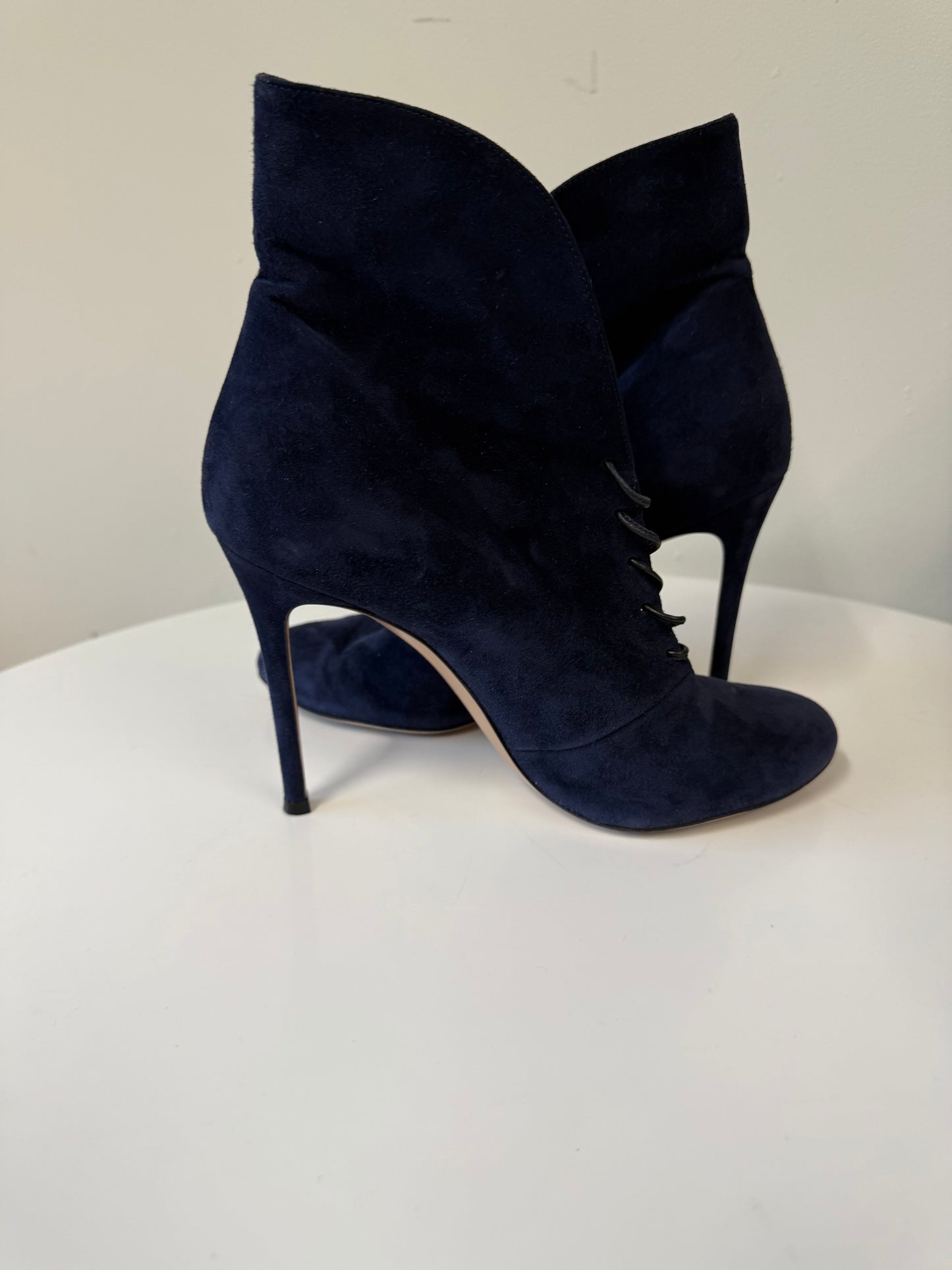 Gianvito Rossi Navy Suede Heeled Booties (pre-owned)