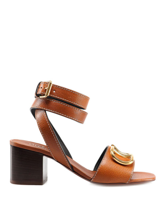 Valentino Garavani Volvo leather sandals in tan (pre-owned)