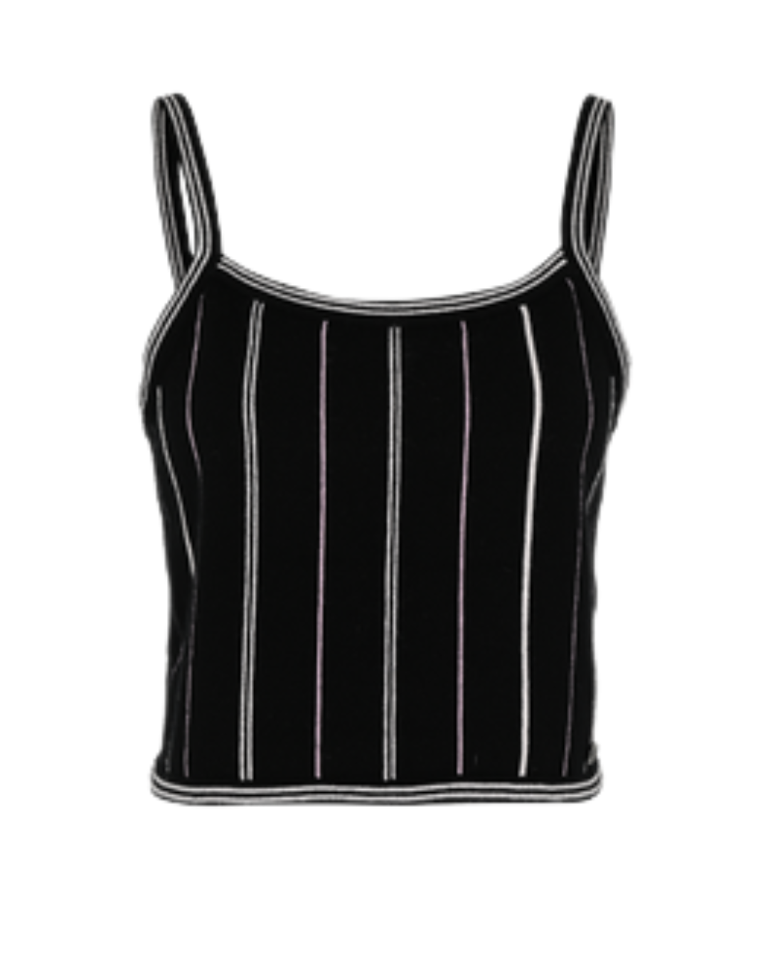 Chanel Cashmere Black Stripe Crop Top