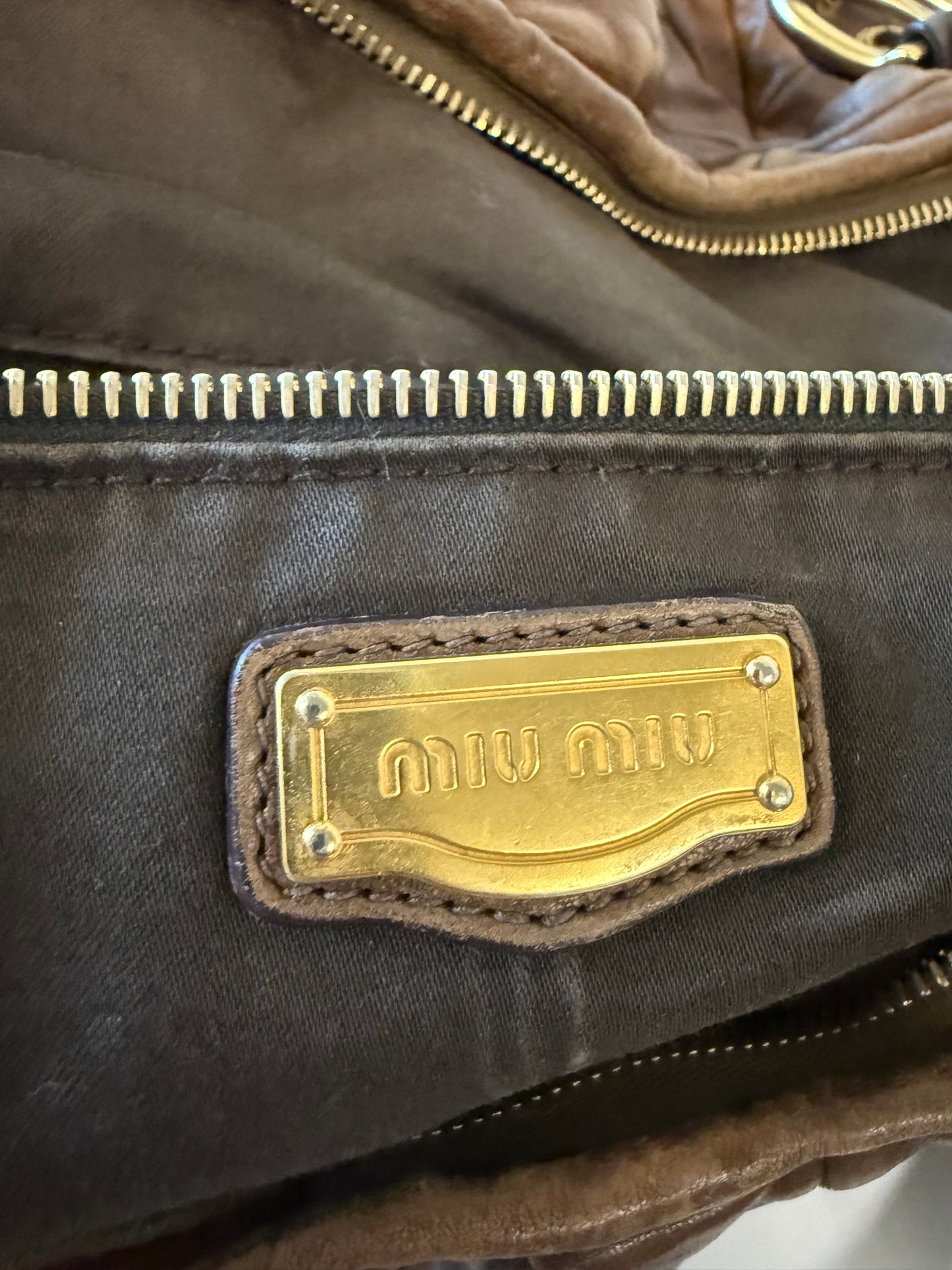 Miu miu brown leather bag (pre-owned)