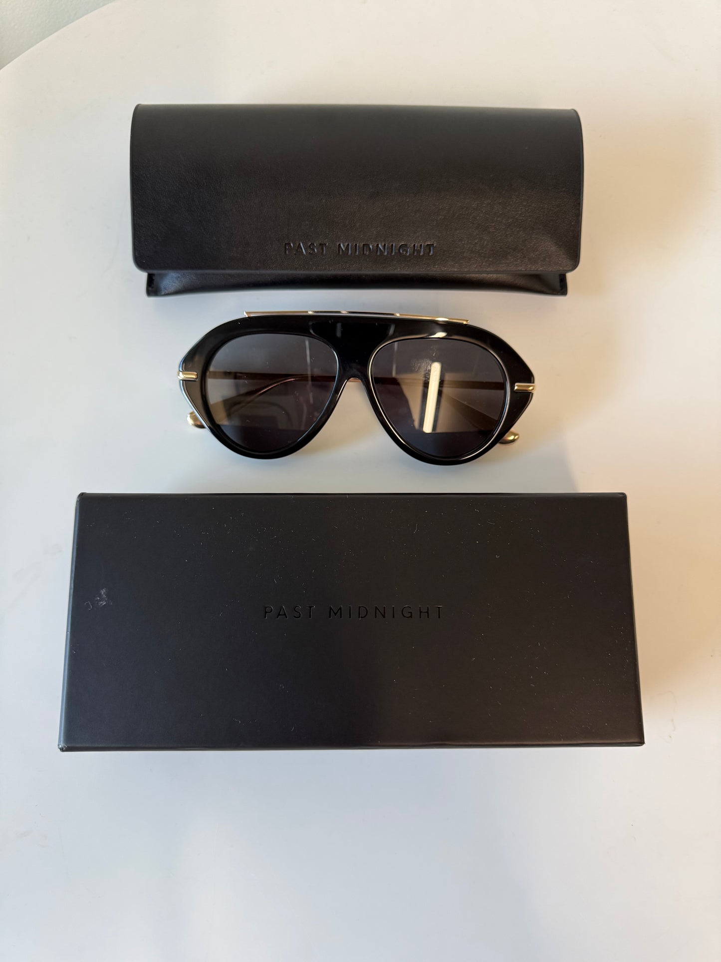 Past Midnight Black aviator sunglasses (pre-owned)