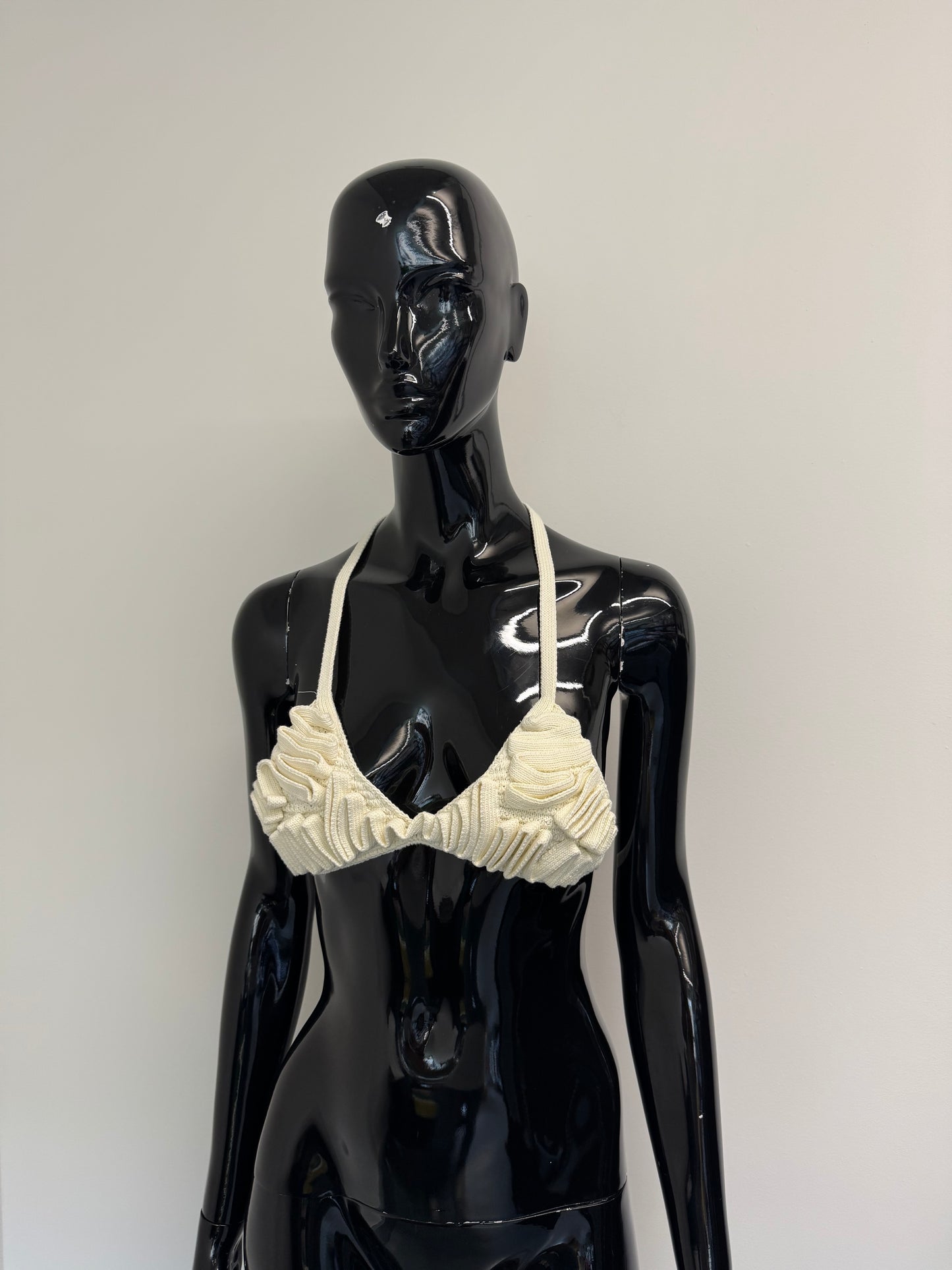 Cult Gaia Cream crotchet bikini top (pre-owned)