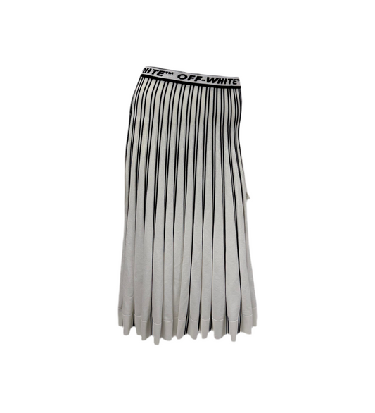 Off-White white pleated midi skirt (pre-owned)