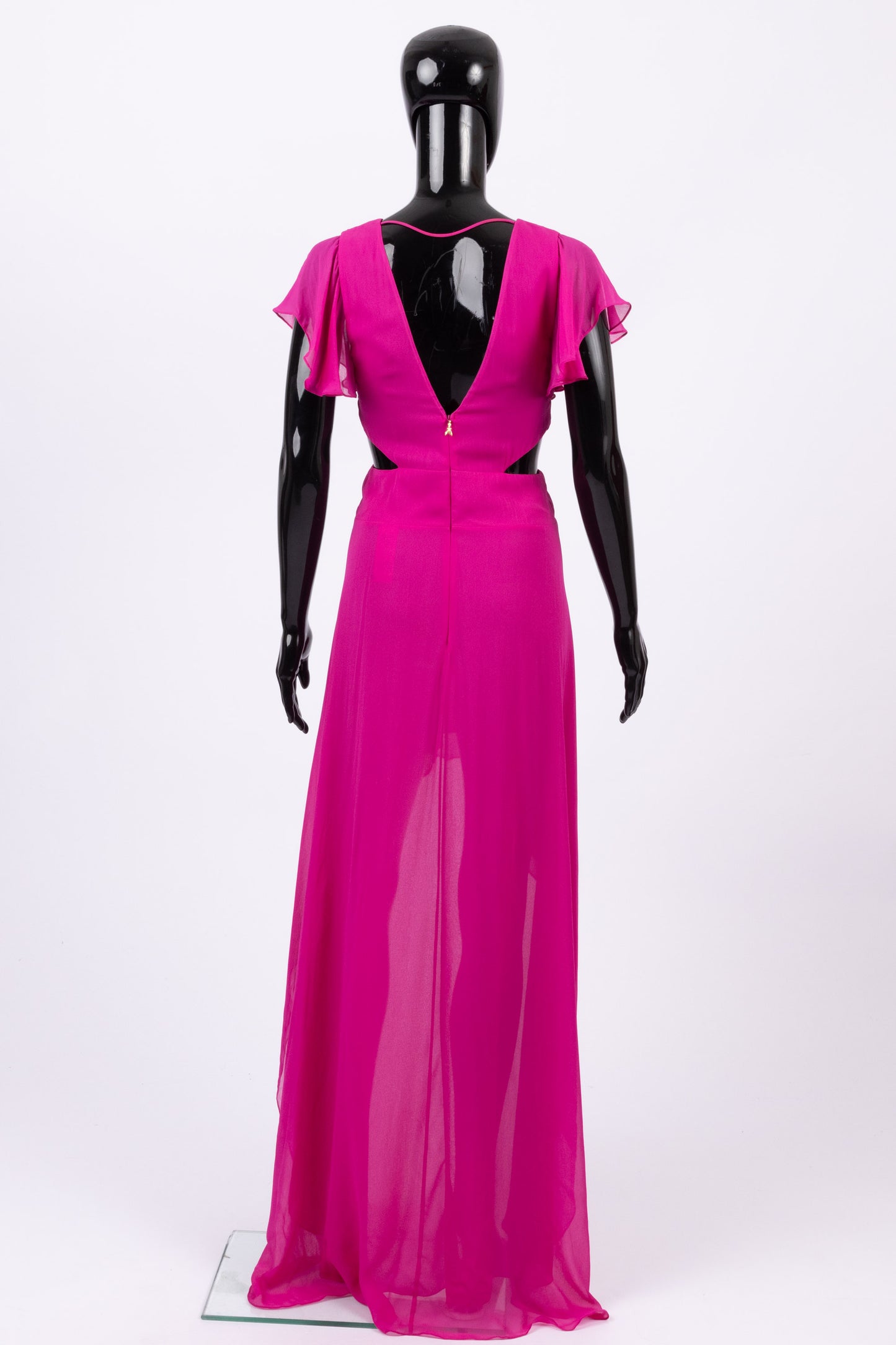 Patrizia Pepe silk waterfall fuchsia dress (pre-owned)