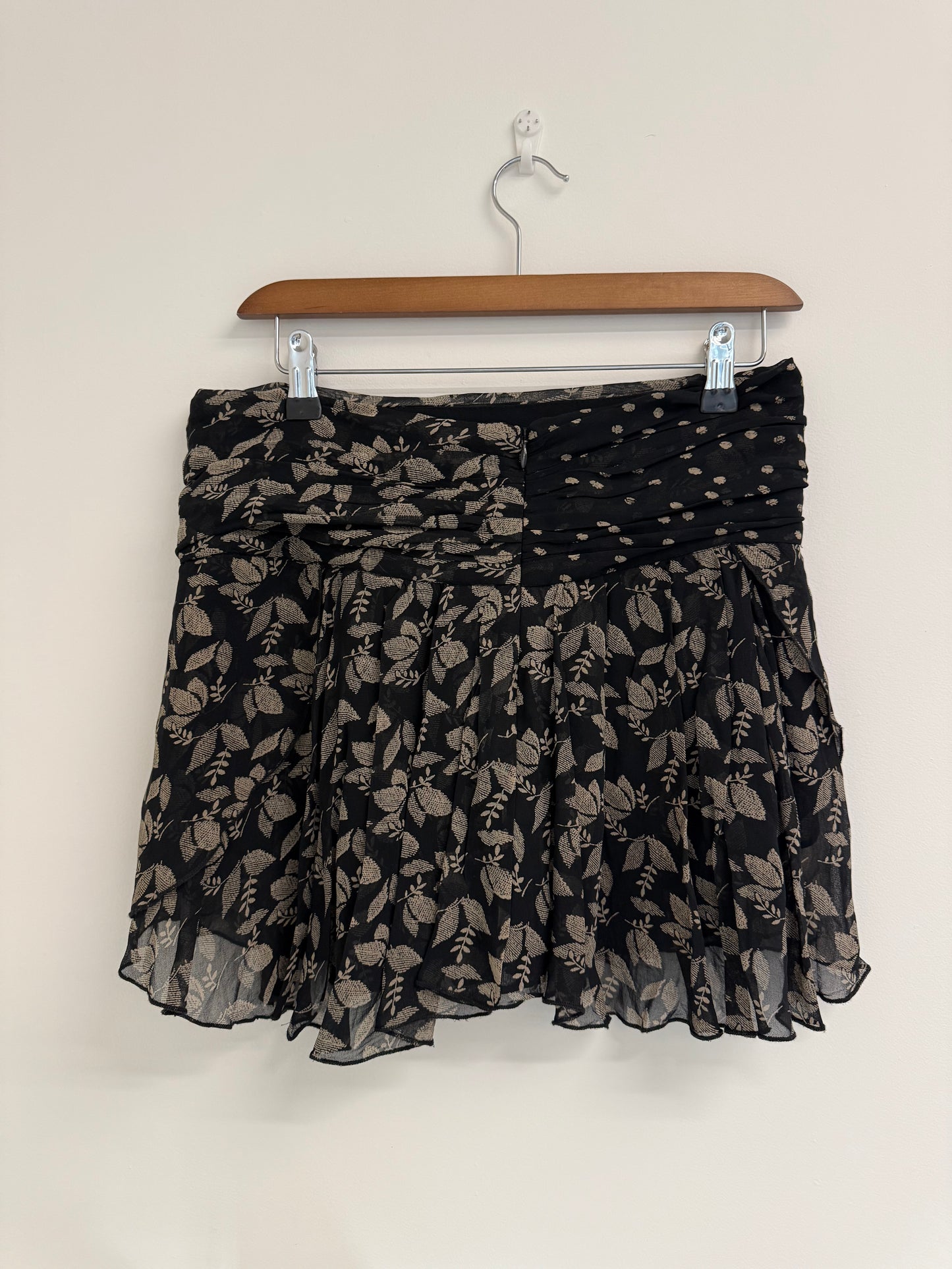 Isabel Marant Etoile leaf print black mini skirt (pre-owned)