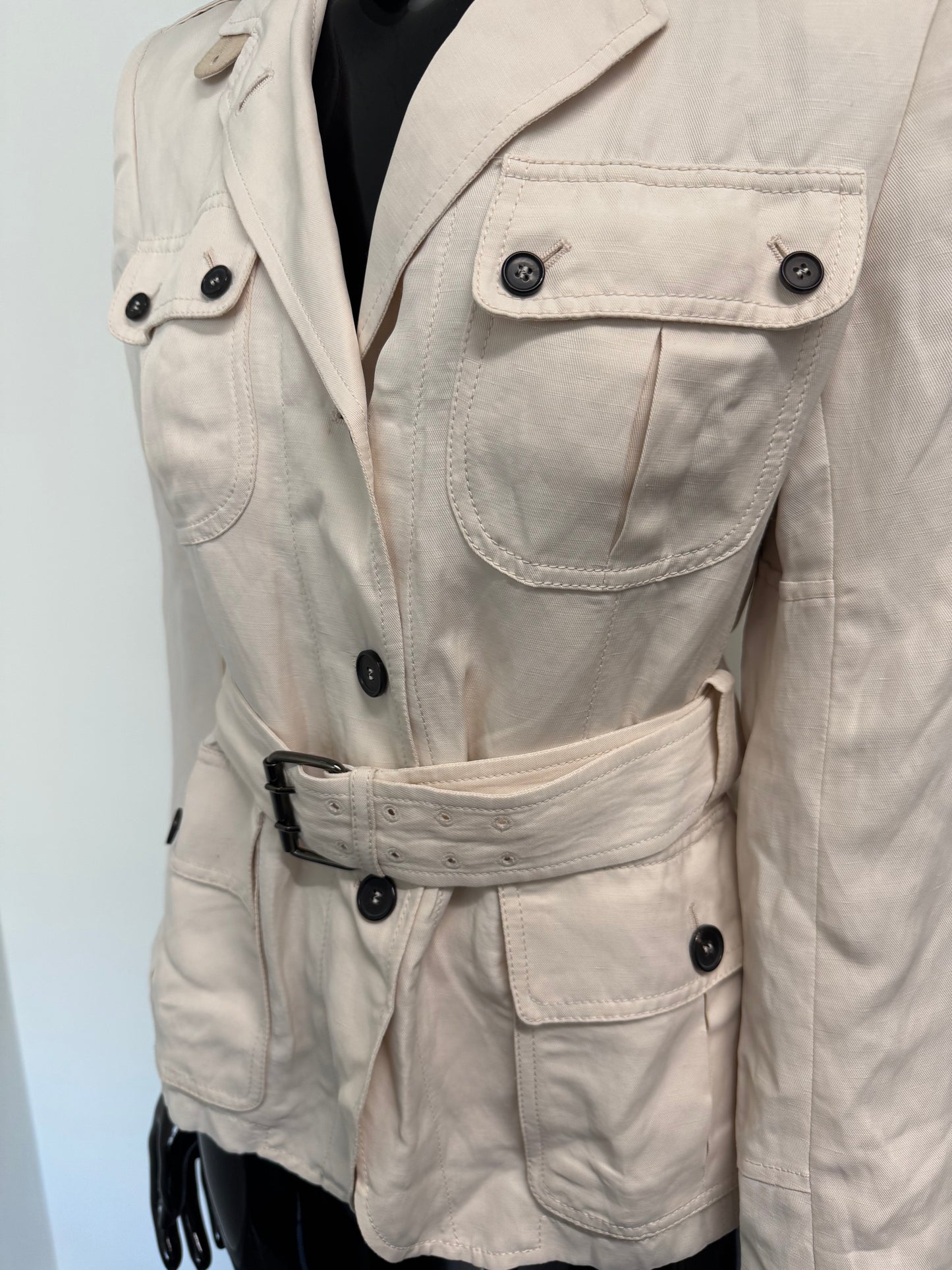 Tom Ford belted cream lightweight jacket (pre-owned)