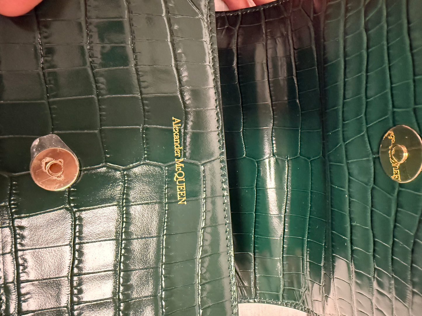 Alexander McQueen green knuckle chain crossbody (pre-owned)