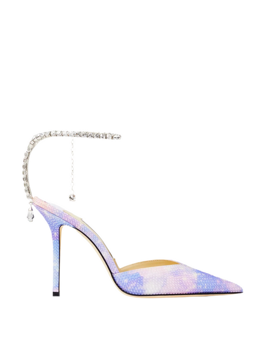 Jimmy Choo Saeda 100 crystal-embellished satin courts (pre-owned)