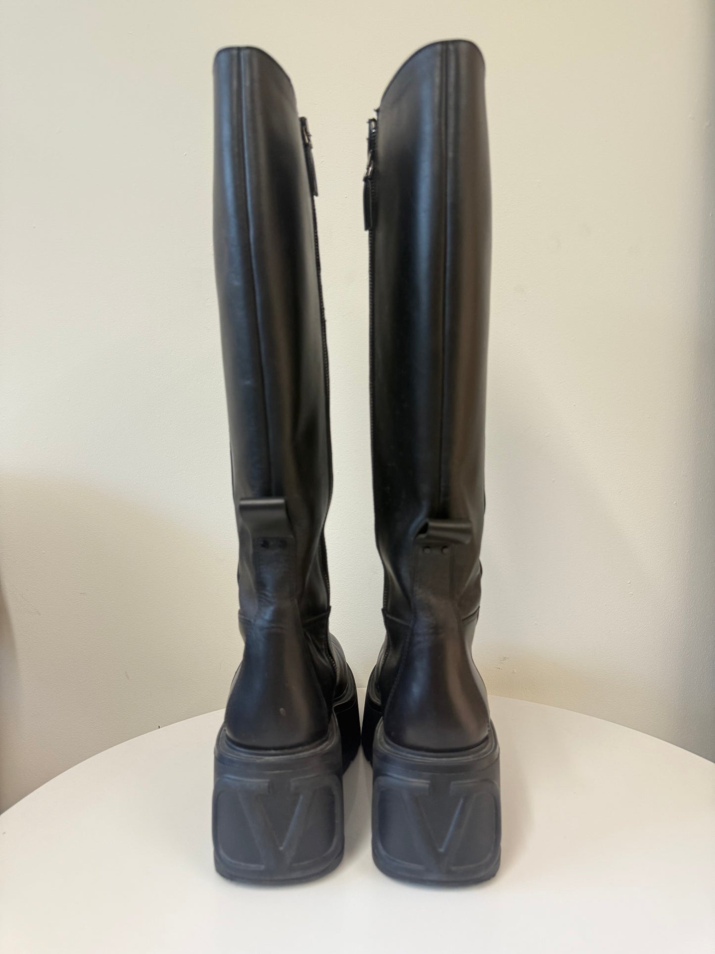 Valentino platform chunky knee length boots (pre-owned)