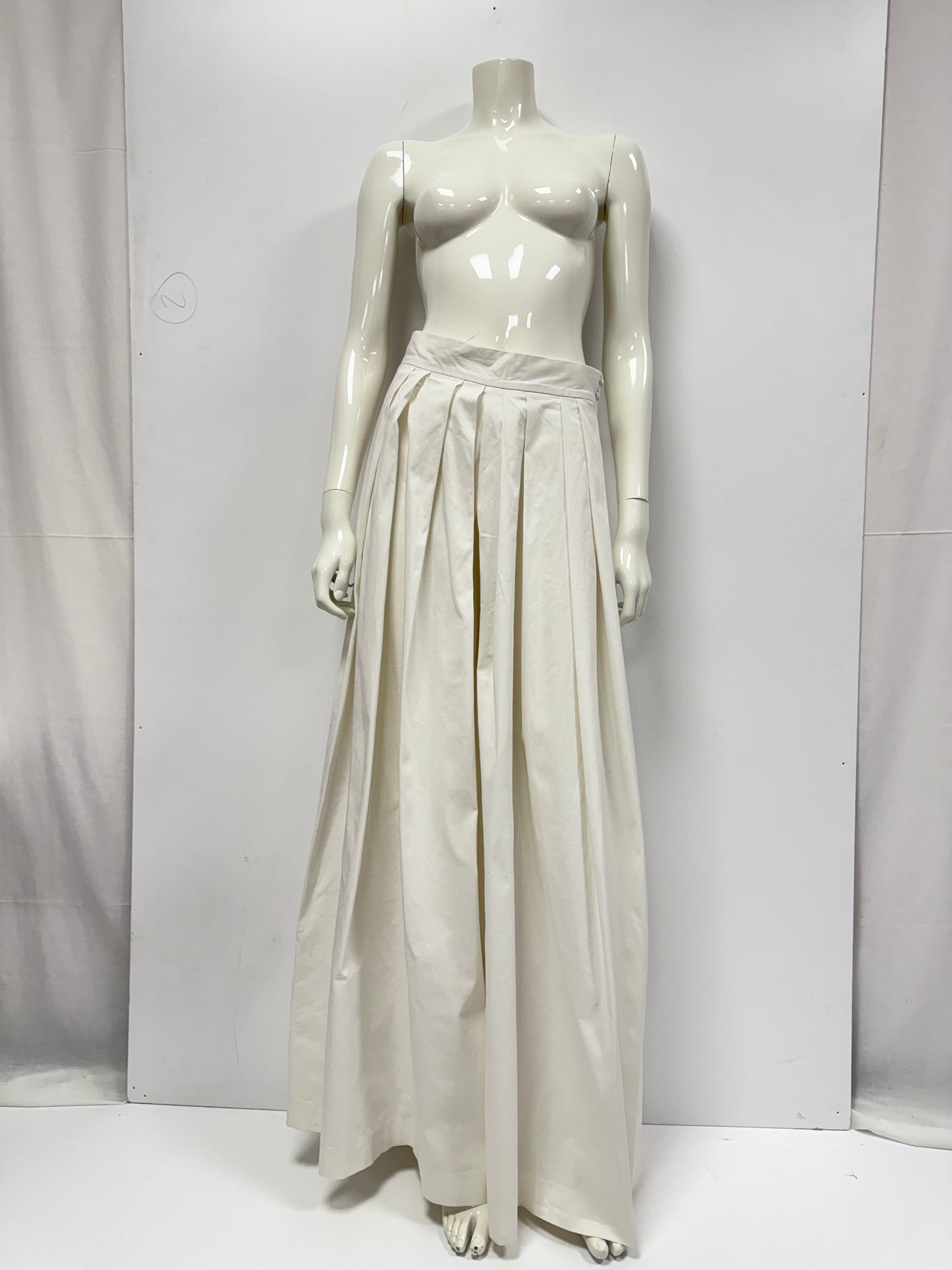 Christian Dior white cotton wide leg trousers (pre-owned)