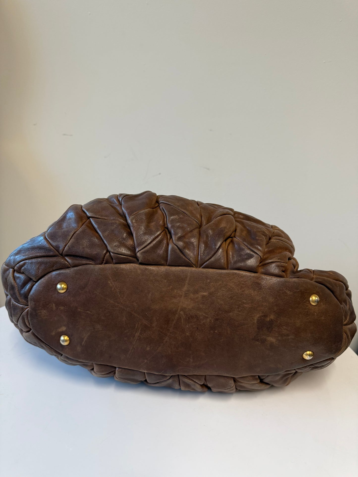 Miu miu brown leather bag (pre-owned)