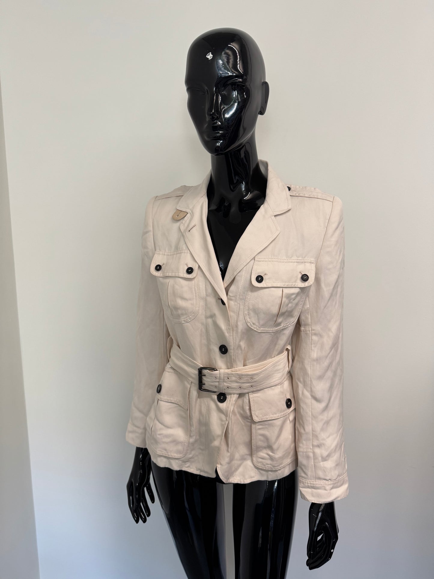 Tom Ford belted cream lightweight jacket (pre-owned)
