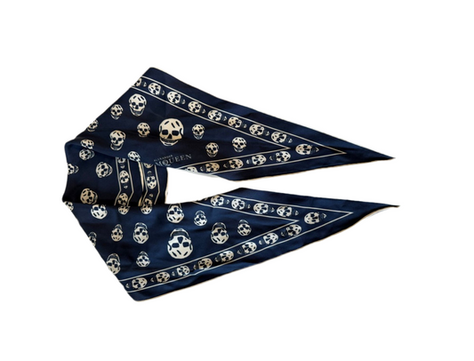 Alexander McQueen Electric blue skull scarf (pre-owned)